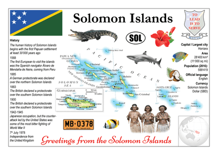 Oceania | Solomon Islands MOTW - top quality approved by www.postcardsmarket.com specialists