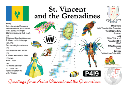 North America | Saint Vincent and the Grenadines MOTW - top quality approved by www.postcardsmarket.com specialists