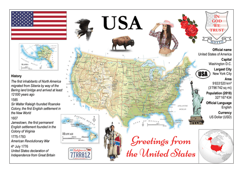 North America | United States of America MOTW - top quality approved by www.postcardsmarket.com specialists