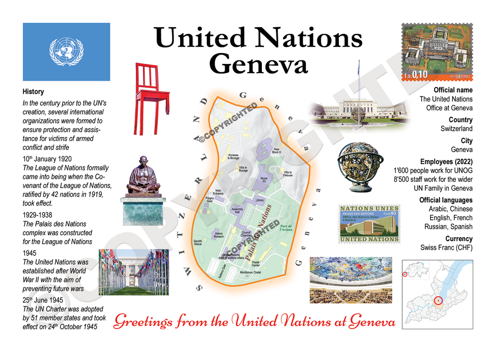 United Nations - Geneva MOTW - top quality approved by www.postcardsmarket.com specialists
