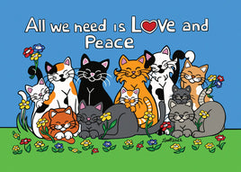 D028 Drawings: Titina and Friends - "All we need is Love and Peace!" - top quality approved by www.postcardsmarket.com specialists