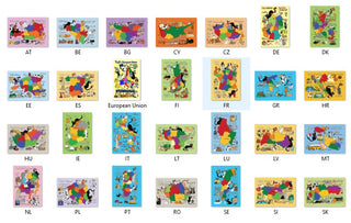 Collector's pack: All Titina & Friends Travelling EU pack of 28 postcards - top quality approved by www.postcardsmarket.com specialists