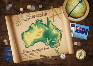 Australia Map Postcard World Explorer PWE - top quality approved by www.postcardsmarket.com specialists