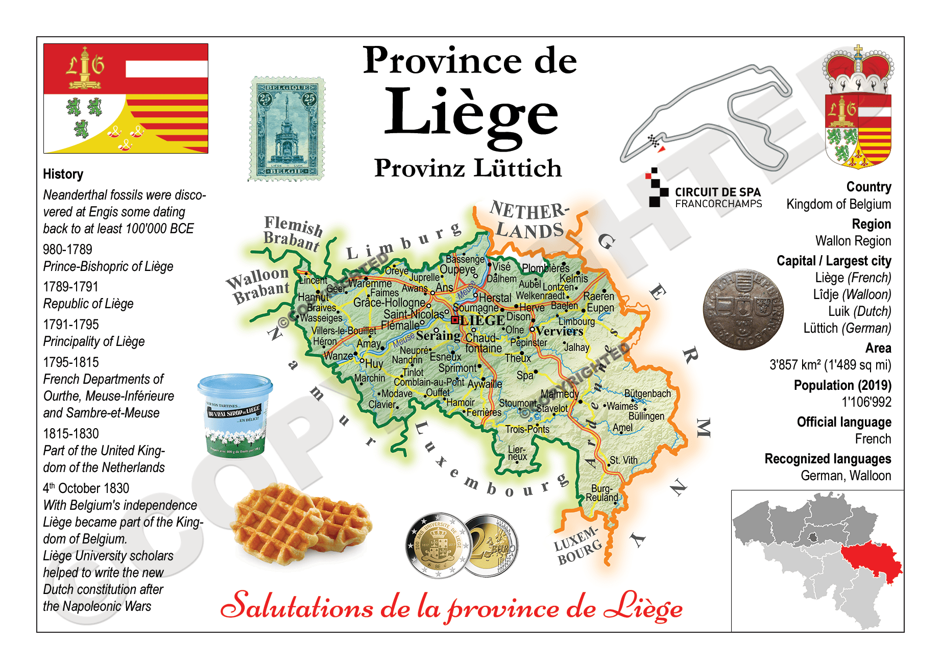 Liege - Liege // Franse kaart - Carte France?? // LA Ville de Liege decree  de la Legion d'honneur (promo Carte?) 19??