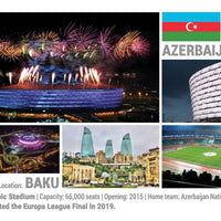 Photo: 5 x European Football Stadiums - Baku - top quality approved by www.postcardsmarket.com specialists