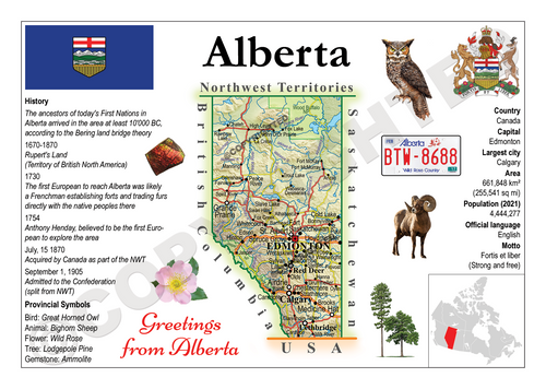North America | 5x CANADA Provinces - Alberta MOTW x 5pieces - top quality approved by www.postcardsmarket.com specialists