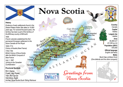 North America | 5x CANADA Provinces - Nova Scotia MOTW x 5pieces - top quality approved by www.postcardsmarket.com specialists