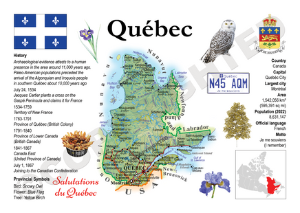 North America | 5x CANADA Provinces - Quebec MOTW x 5pieces - top quality approved by www.postcardsmarket.com specialists