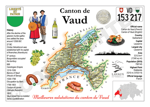 Europe | Swiss Cantons 022 - Vaud MOTW - top quality approved by www.postcardsmarket.com specialists