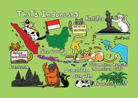 Drawings: 5 x Titina and Friends - Indonesia (bundle of 5 cards) - top quality approved by www.postcardsmarket.com specialists