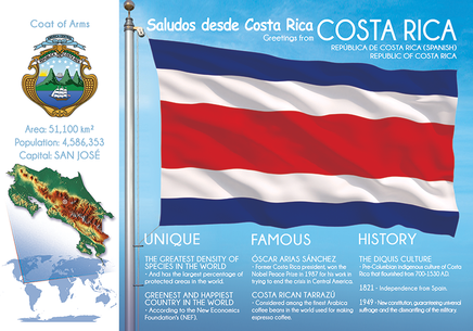 North America | COSTA RICA - FW (country No. 120) - top quality approved by www.postcardsmarket.com specialists