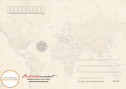 Czechia Map Postcard World Explorer PWE - top quality approved by www.postcardsmarket.com specialists