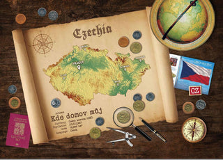 Czechia Map Postcard World Explorer PWE - top quality approved by www.postcardsmarket.com specialists