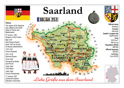 Europe | Germany States - Saarland MOTW - top quality approved by www.postcardsmarket.com specialists