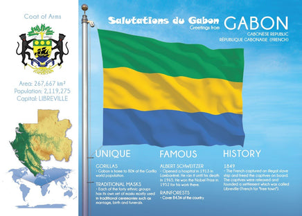 AFRICA | GABON - FW (country No. 143) - top quality approved by www.postcardsmarket.com specialists