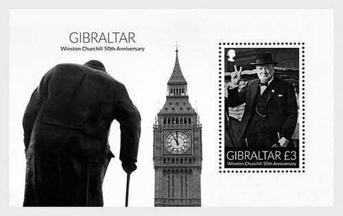* Stamps | Gibraltar 2015 Winston Churchill 50th Anniversary - Gibraltar Miniature Sheet - top quality approved by www.postcardsmarket.com specialists