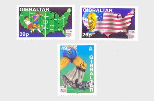 * Stamps | Gibraltar 1994 World Cup Football USA - top quality approved by www.postcardsmarket.com specialists