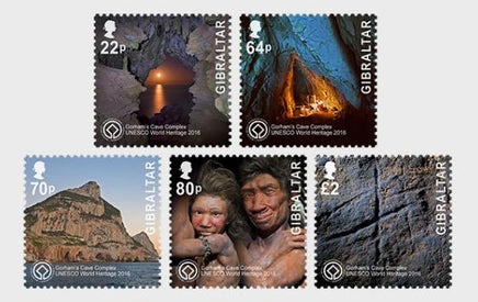 * Stamps | Gibraltar 2016 UNESCO Gorham's Cave Complex - Gibraltar stamps - top quality approved by www.postcardsmarket.com specialists