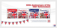 * Stamps | Gibraltar 2017 Referendum 50th Anniversary - Gibraltar Miniature Sheet - top quality approved by www.postcardsmarket.com specialists