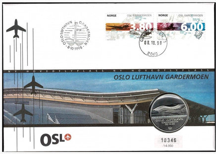 Market Corner: Oslo Lufthavn Gardemoen Medal & Cover - top quality philatelic item approved by www.postcardsmarket.com specialists