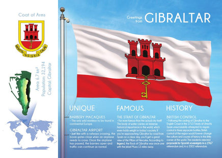 Europe | GIBRALTAR - FW - top quality approved by www.postcardsmarket.com specialists