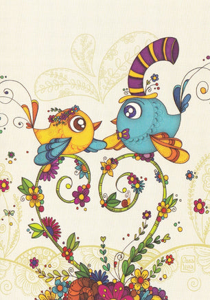 Colours: Love Birds - Happy world series - top quality approved by www.postcardsmarket.com specialists