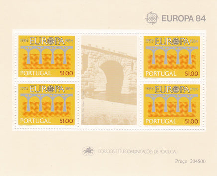 * Stamps | Europa 1984 Portugal stamps Europa CEPT Bridges Souvenir Sheets (Portugal, Madeira, Azores) - top quality approved by www.postcardsmarket.com specialists