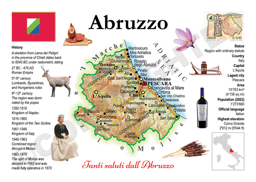 Europe | Italy Regions MOTW - Abruzzo - top quality approved by www.postcardsmarket.com specialists