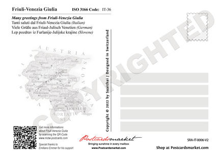 Europe | Italy Regions MOTW - Friuli-Venezia Giulia - top quality approved by www.postcardsmarket.com specialists