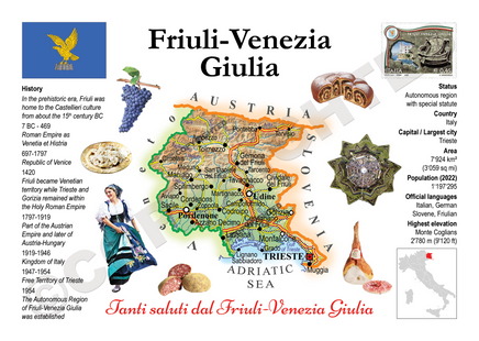 Europe | Italy Regions MOTW - Friuli-Venezia Giulia - top quality approved by www.postcardsmarket.com specialists