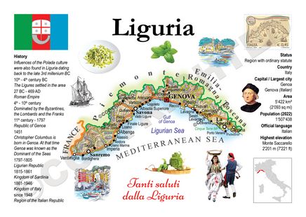 Europe | Italy Regions MOTW - Liguria - top quality approved by www.postcardsmarket.com specialists