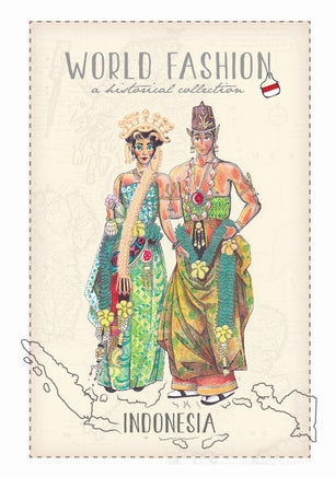 World Fashion Historical Collection - Indonesia (bundle x 5 pieces) - top quality approved by Postcards Market specialists