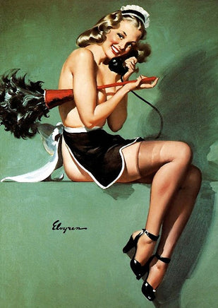 R015 - Vintage Pin-up Art: I gave him the brush off - top quality approved by www.postcardsmarket.com specialists