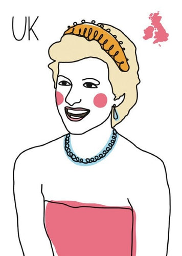 Illustration Monoline: Lady Di sketch drawing postcard - top quality approved by www.postcardsmarket.com specialists