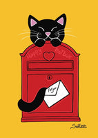 D045 Drawings: 5 x Titina and Friends - Mailbox Black Cat (bundle of 5 cards) - top quality approved by www.postcardsmarket.com specialists