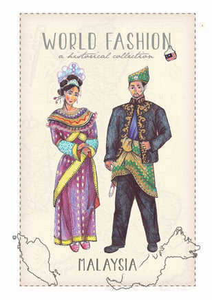 World Fashion Historical Collection - Malaysia (bundle x 5 pieces) - top quality approved by Postcards Market specialists