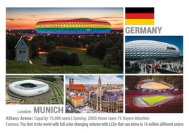 Photo: 5 x European Football Stadiums - Munich - top quality approved by www.postcardsmarket.com specialists