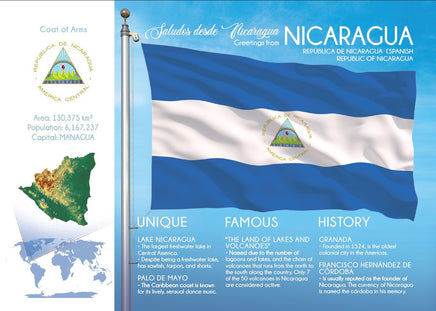 North America | NICARAGUA - FW (country No. 108) - top quality approved by www.postcardsmarket.com specialists