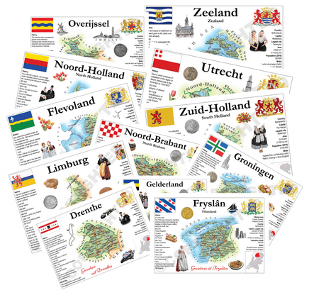 Europe | Netherlands Provinces - Country & Provinces - 13 postcards pack - top quality approved by Postcards Market specialists