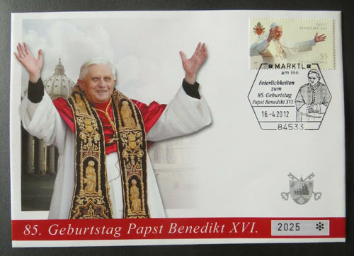 Market Corner: First Day Cover Special Postmark 2012, April 16th Pope Benedict XVI - top quality approved by Postcards Market specialists
