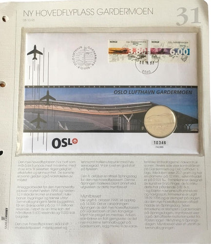 Market Corner: Oslo Lufthavn Gardemoen Medal & Cover - top quality philatelic item approved by www.postcardsmarket.com specialists