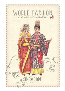 World Fashion Historical Collection - Singapore (bundle x 5 pieces) - top quality approved by Postcards Market specialists