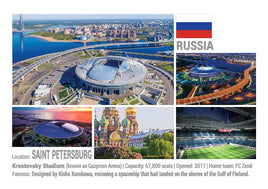 Photo: 5 x European Football Stadiums - St. Petersburg - top quality approved by www.postcardsmarket.com specialists
