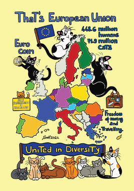 Drawings: 5 x Titina and Friends - "European Union" (bundle of 5 cards) - top quality approved by www.postcardsmarket.com specialists