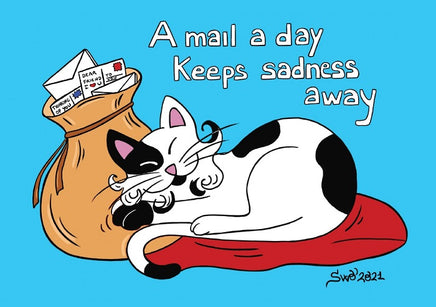 D004 Drawings: 5 x Titina and Friends - Rupert says "A mail a day keep sadness away!" (bundle of 5 cards) - top quality approved by www.postcardsmarket.com specialists