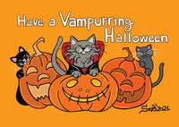 D010 Drawings: 5 x Titina and Friends - "Have a Vampurring Halloween!" (bundle of 5 cards) - top quality approved by www.postcardsmarket.com specialists