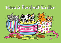 D016 Drawings: Titina and Friends - Have a purrfect Easter! - top quality approved by www.postcardsmarket.com specialists