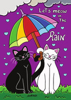 D061 Drawings: Titina and Friends - Let's Meow in the rain - top quality Post Cards approved by www.postcardsmarket.com specialists