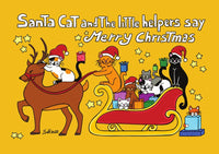 D050 Drawings: Titina and Friends - Santa Cat and the Little Helpers - top quality Post Cards approved by www.postcardsmarket.com specialists