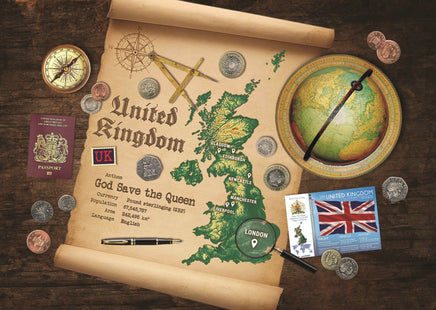United Kingdom Map Postcard World Explorer PWE - top quality approved by www.postcardsmarket.com specialists